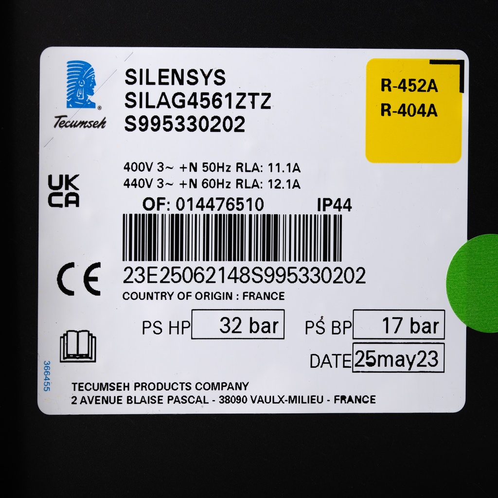 Condensing unit SILAG4561ZTZ HBP R404A 400V