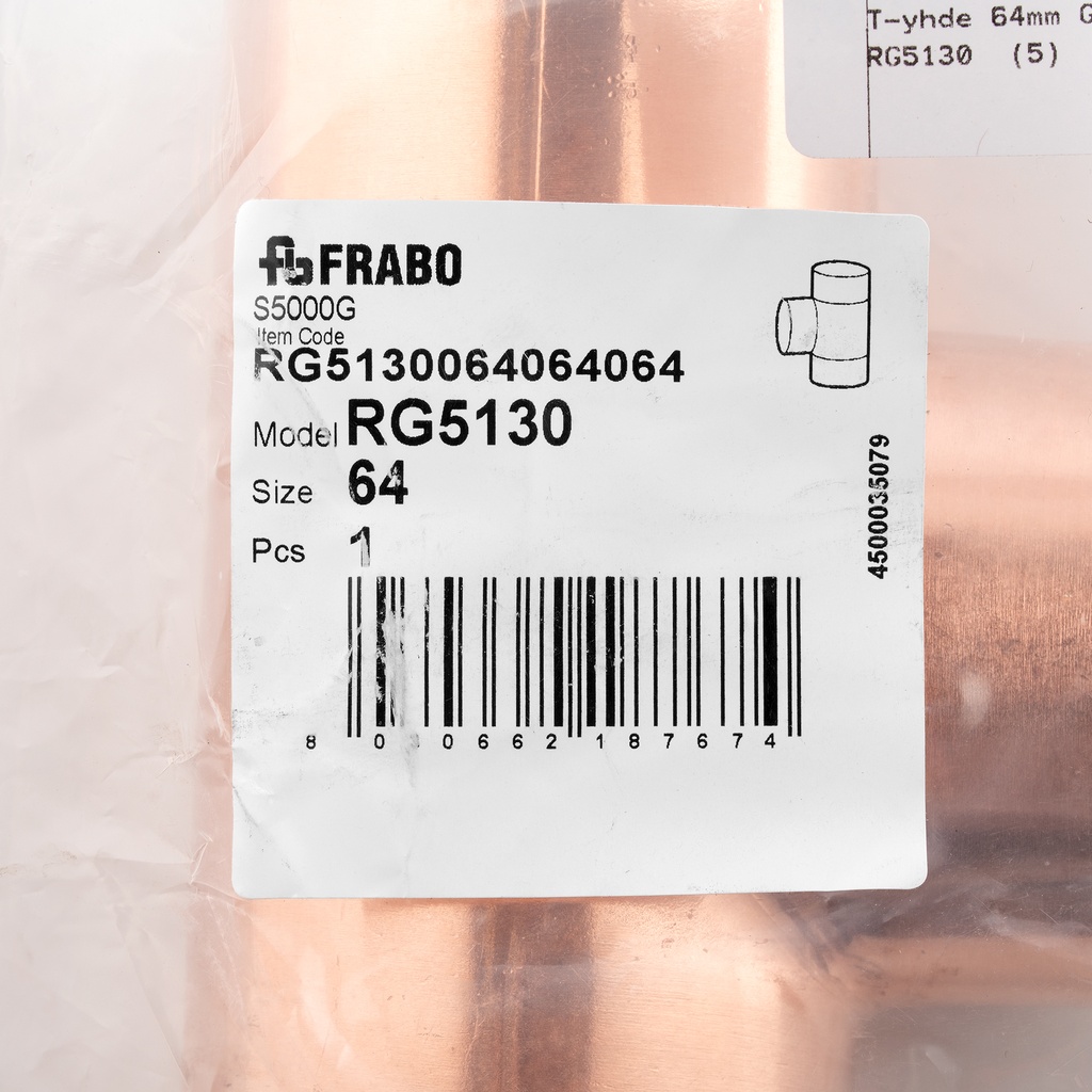 Equal tee 64mm G-size