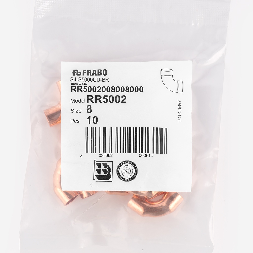 Bend 90° 8mm RR5002 EN 12735-1