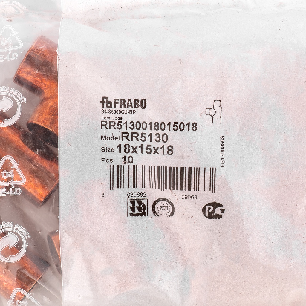 Reducing tee 18x15x18 RR5130