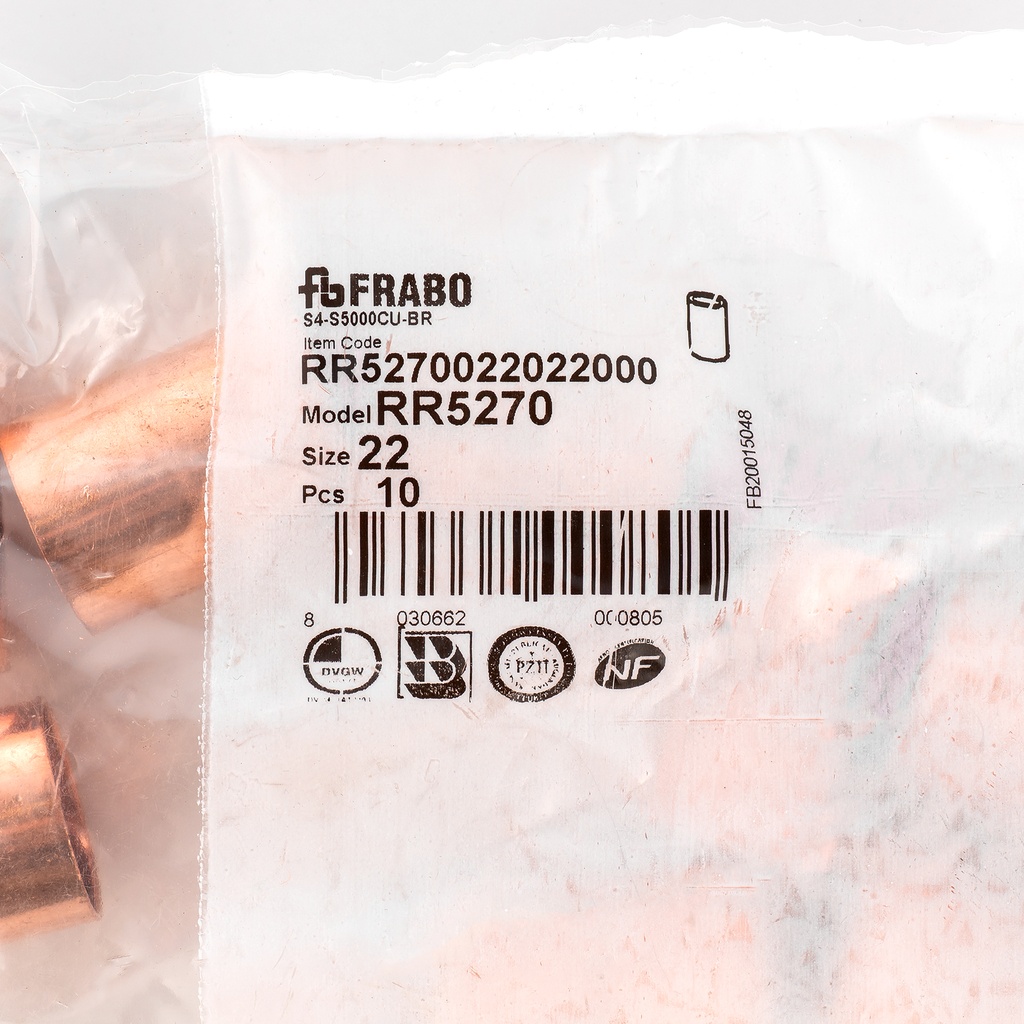 Straight coupling 22mm RR5270