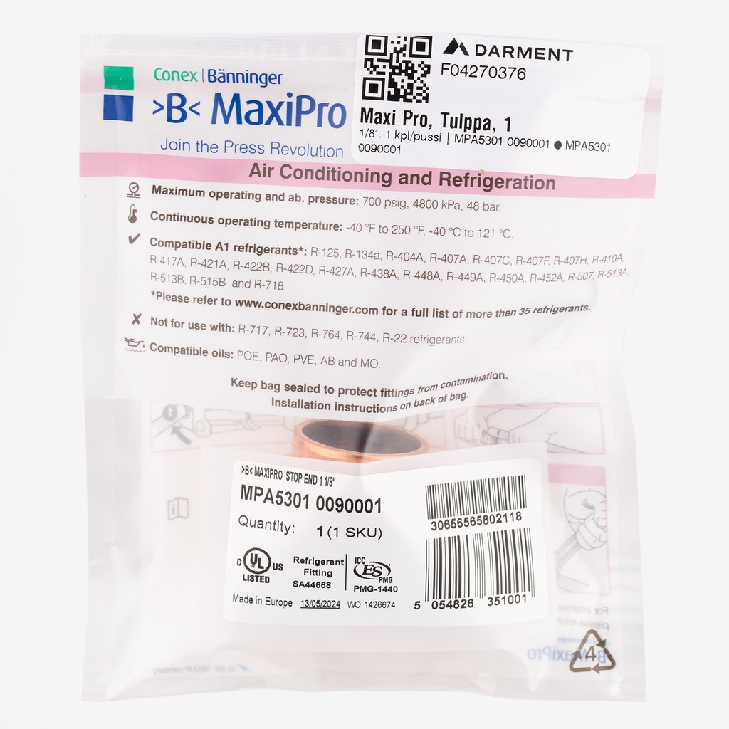 MaxiPro, End Cap, 1 1/8", 1pcs/bag | MPA5301 0090001