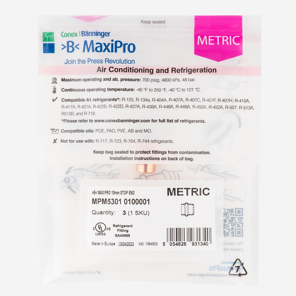 MaxiPro, End Cap, 10 mm, 3pcs/bag | MPM5301 0100001