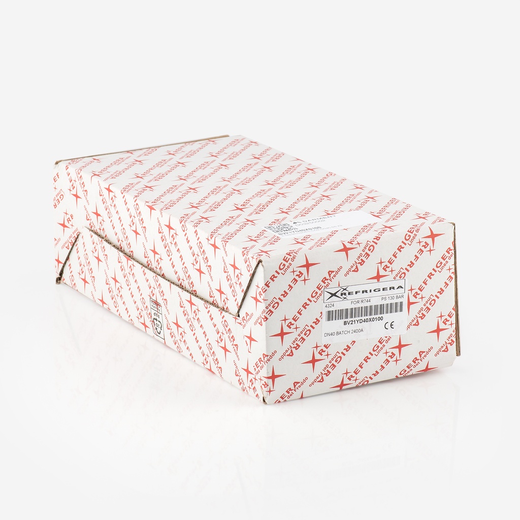 BV21YD40X0100 ball valve 2-way for R744 Y-type DN40 with OD stainless steel connections, A2