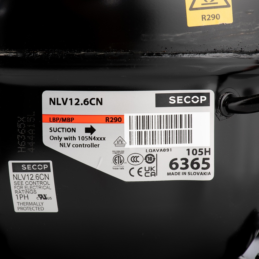 Compressor NLV12.6CN 105H6378 12,55cm³ R290 LMBP 230V