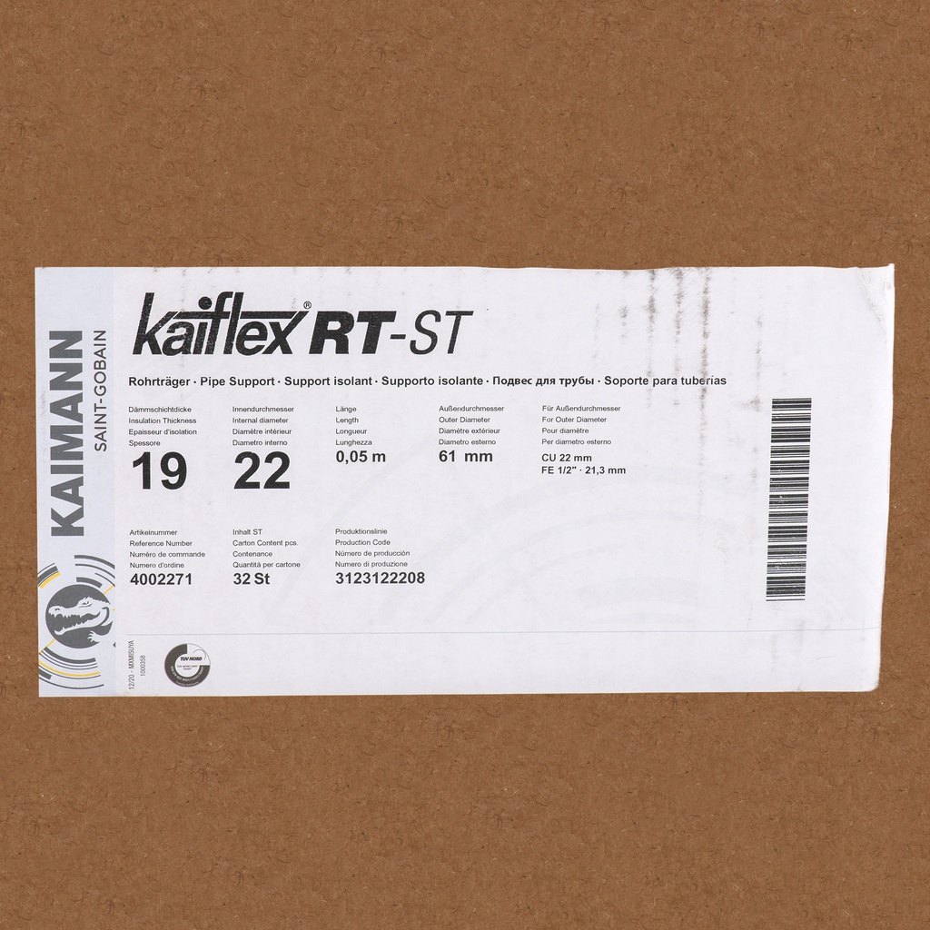 Insulated pipe support 19X22mm