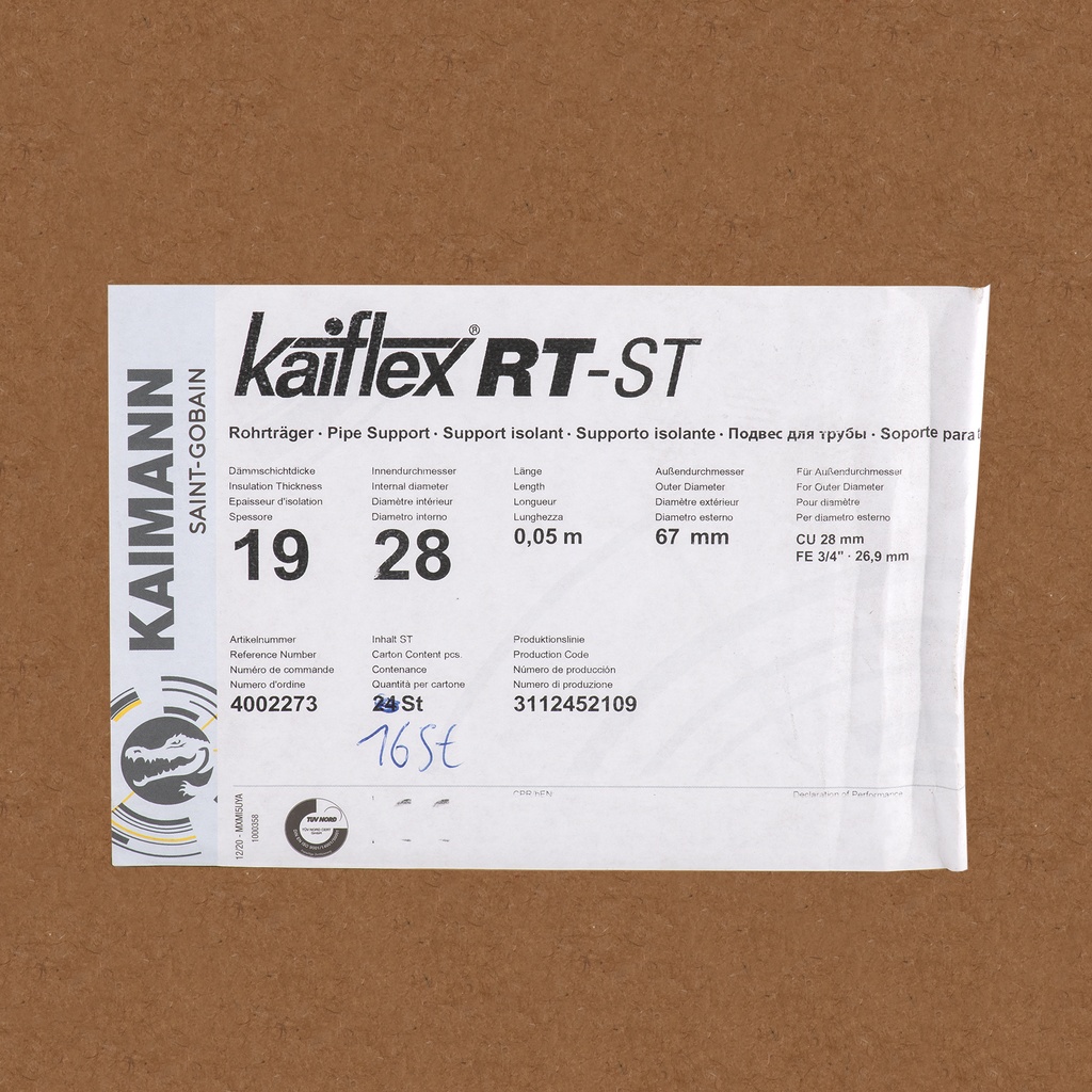 Insulated pipe support 19X28mm