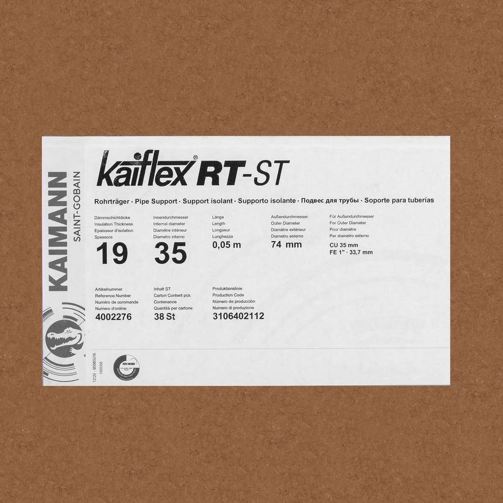 Insulated pipe support 19X35mm