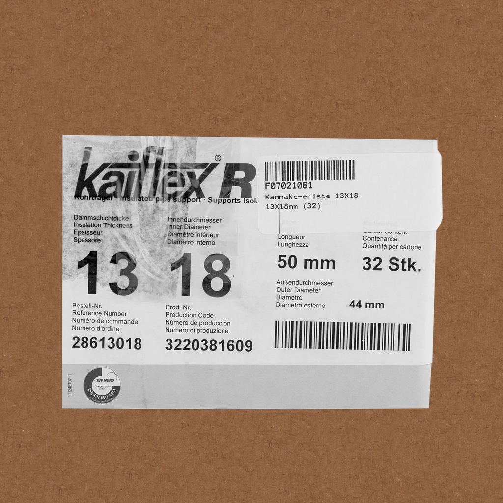 Insulated pipe support 13X18mm