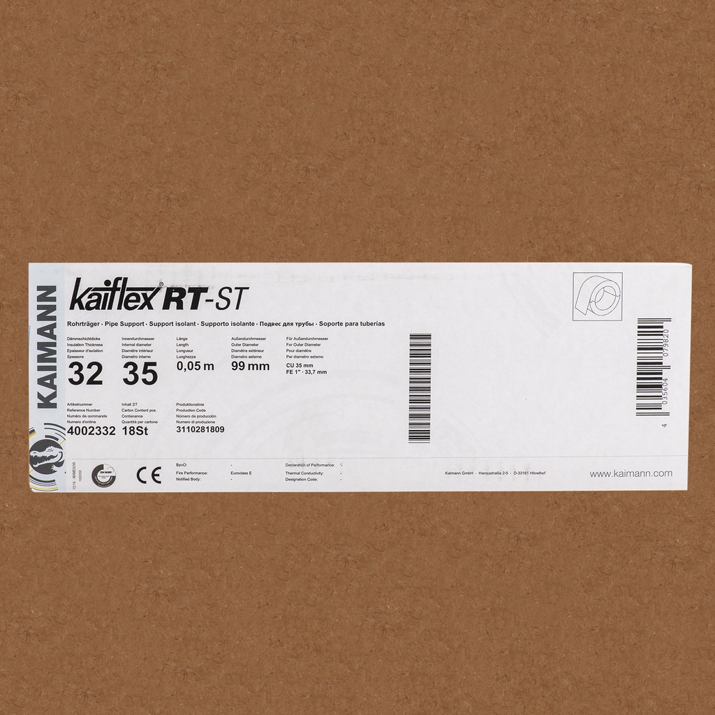 Insulated pipe support 32X35mm