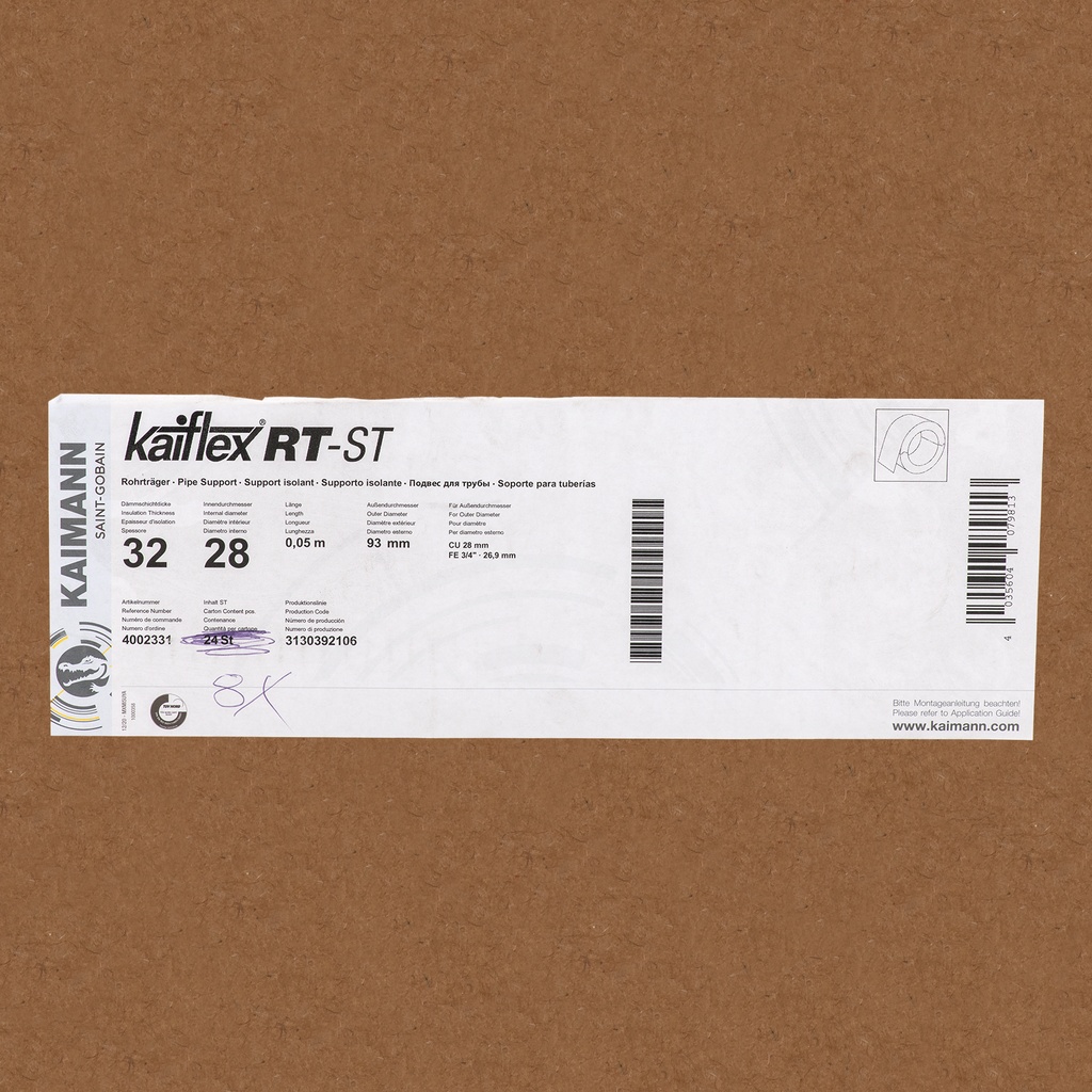 Insulated pipe support 32X28mm