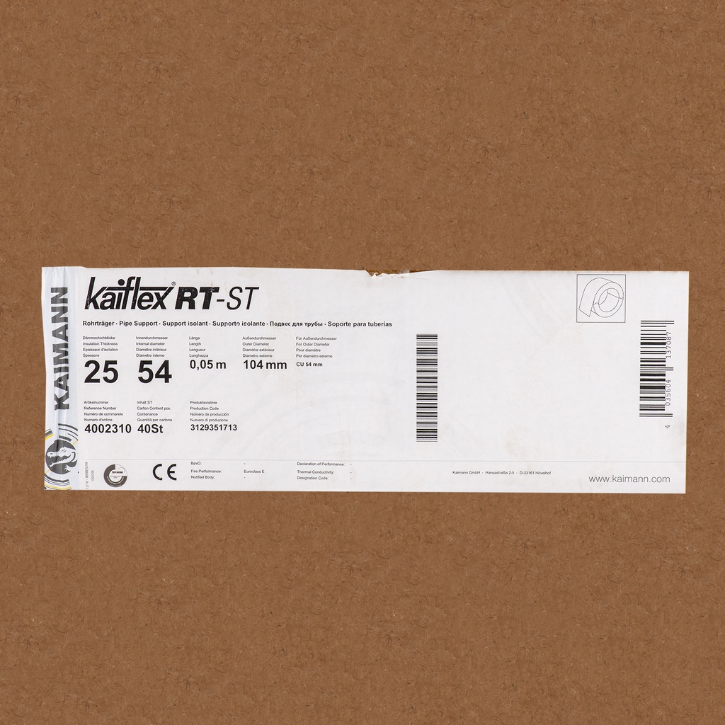 Insulated pipe support 25x54mm