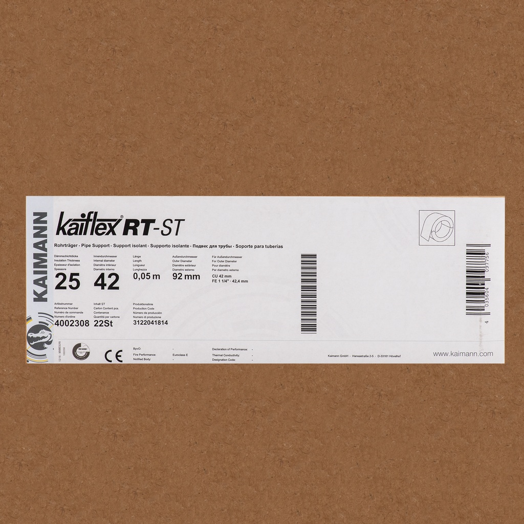 Insulated pipe support 25x42mm