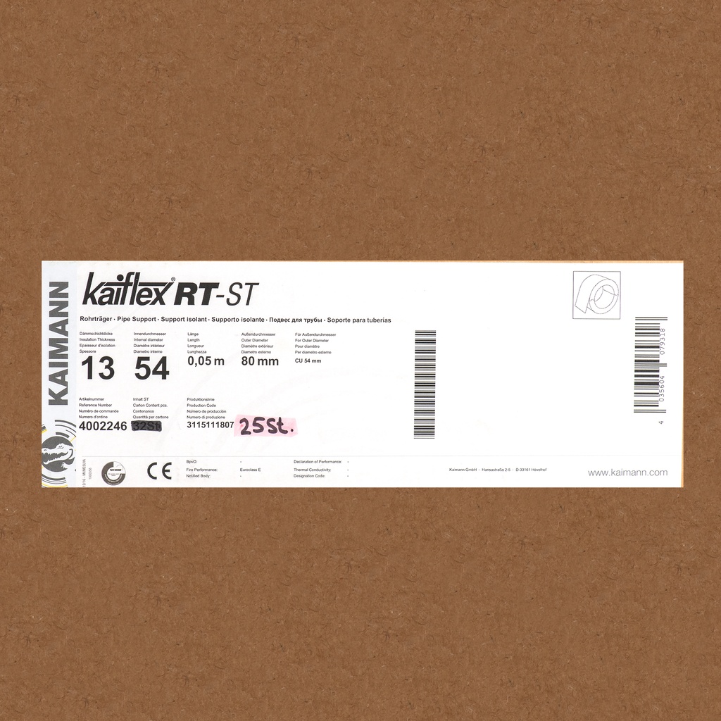 Insulated pipe support 13X54mm