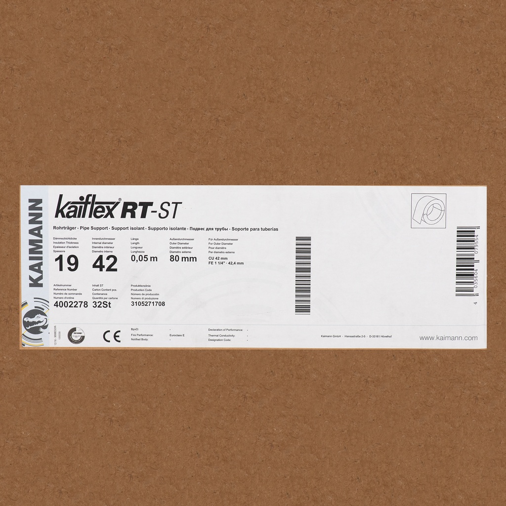 Insulated pipe support 19x42 19X42mm