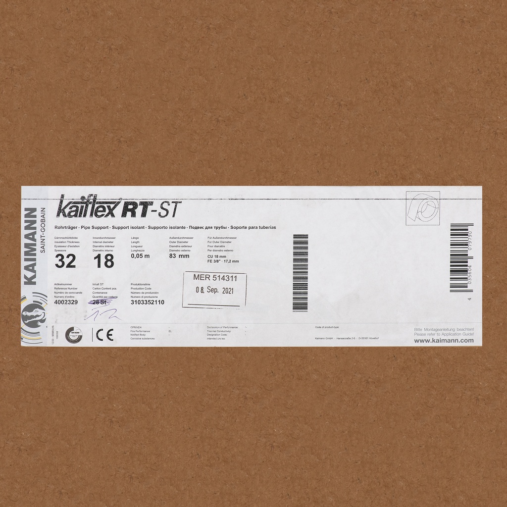 Insulated pipe support 32X18 32X18mm