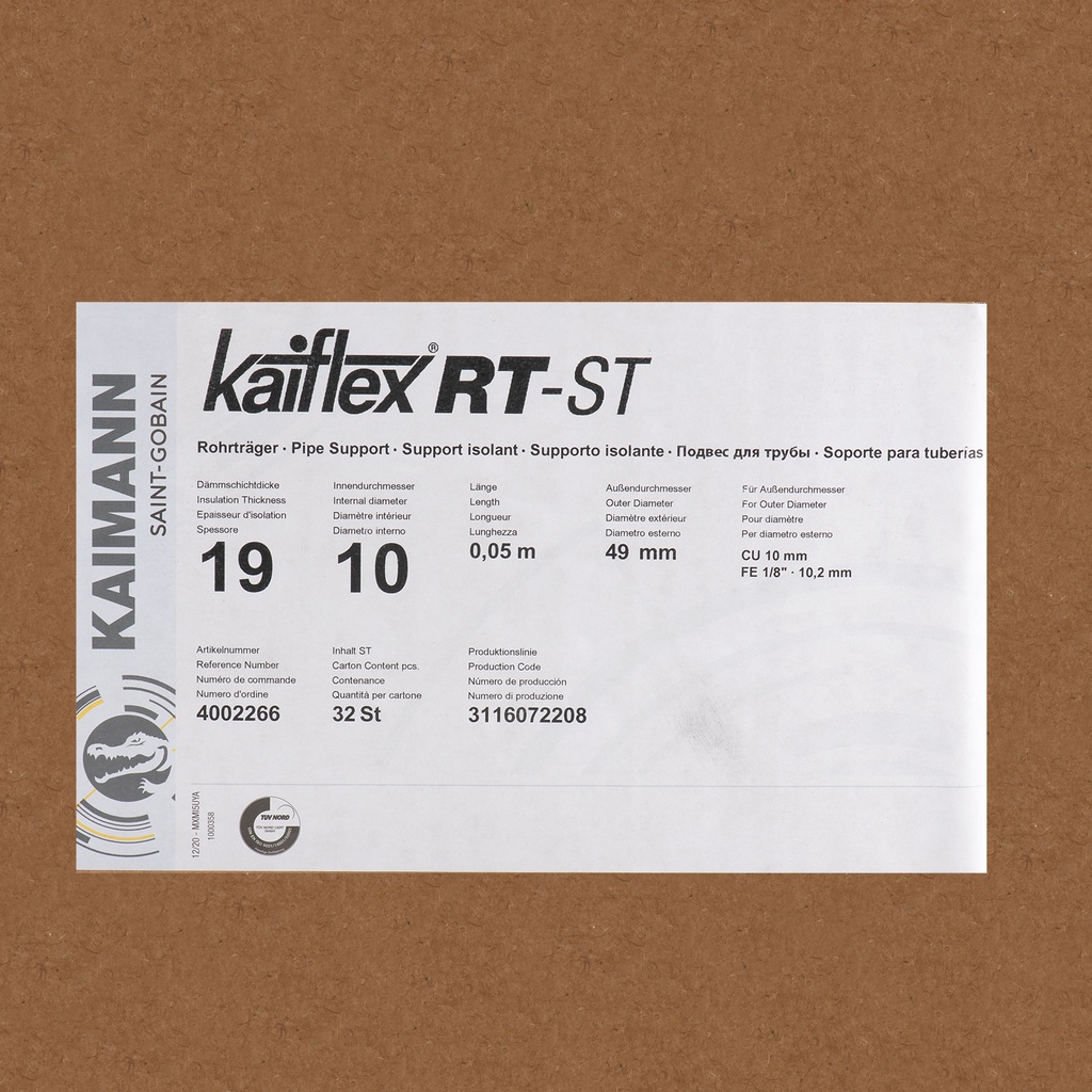 Insulated pipe support 19X10mm