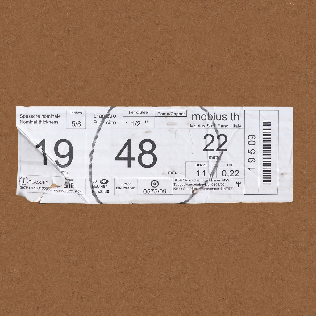 Insulation tube 19mm x 48mm (2m) (box: 22m/11pcs)