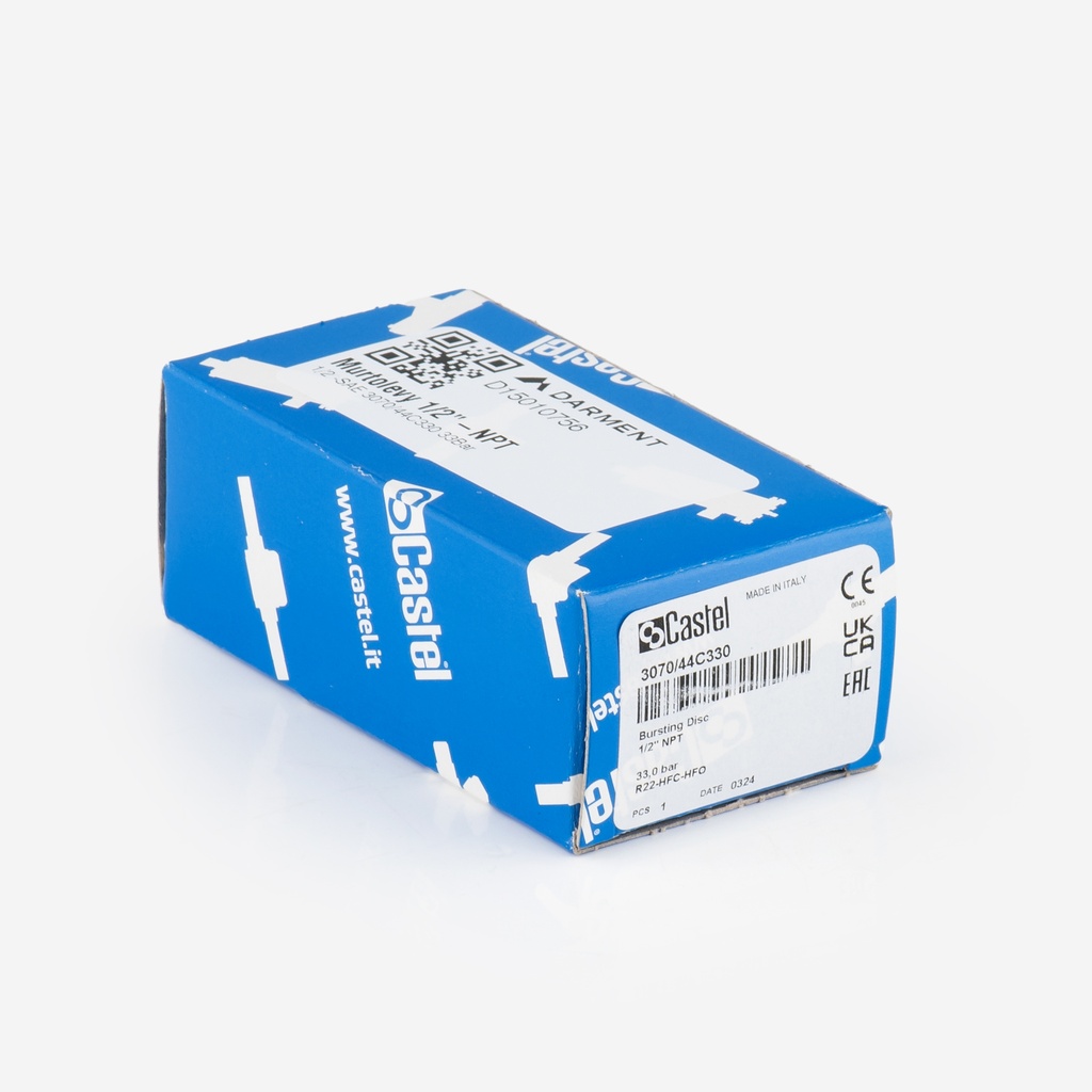 Bursting Disc Safety Device 1/2"-NPT 1/2"-SAE 3070/44C330 33Bar