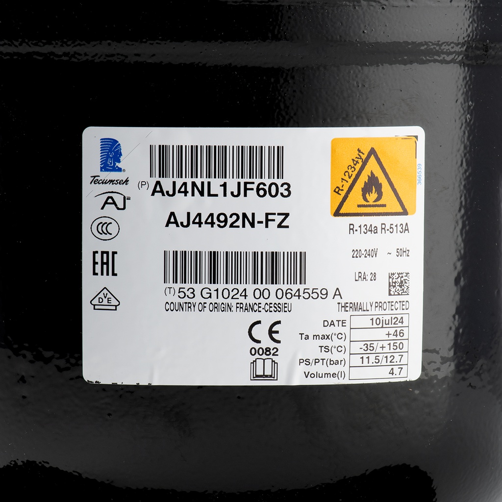 Compressor AJ4492N-FZ-PAJ 25,95cm³ R134A HBP 230V 