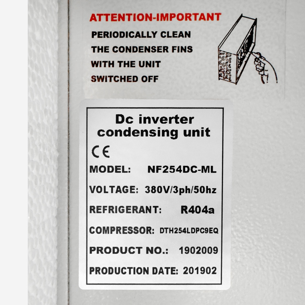 Condensing unit Coolent NF254DC-ML INV -30C 0,54-2,49kW R404A 400V