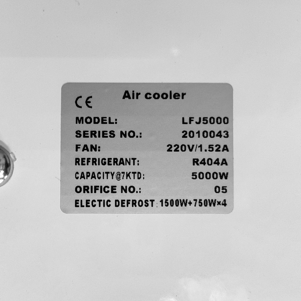Evaporator Coolent LFJ5000 5,00kW -25°C/dt7 R404A 6mm electric defrost
