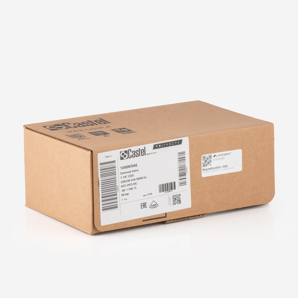 Solenoid Valve+Coil Polyhedra 1098N/9A6 1.1/8"ODS 220-230V