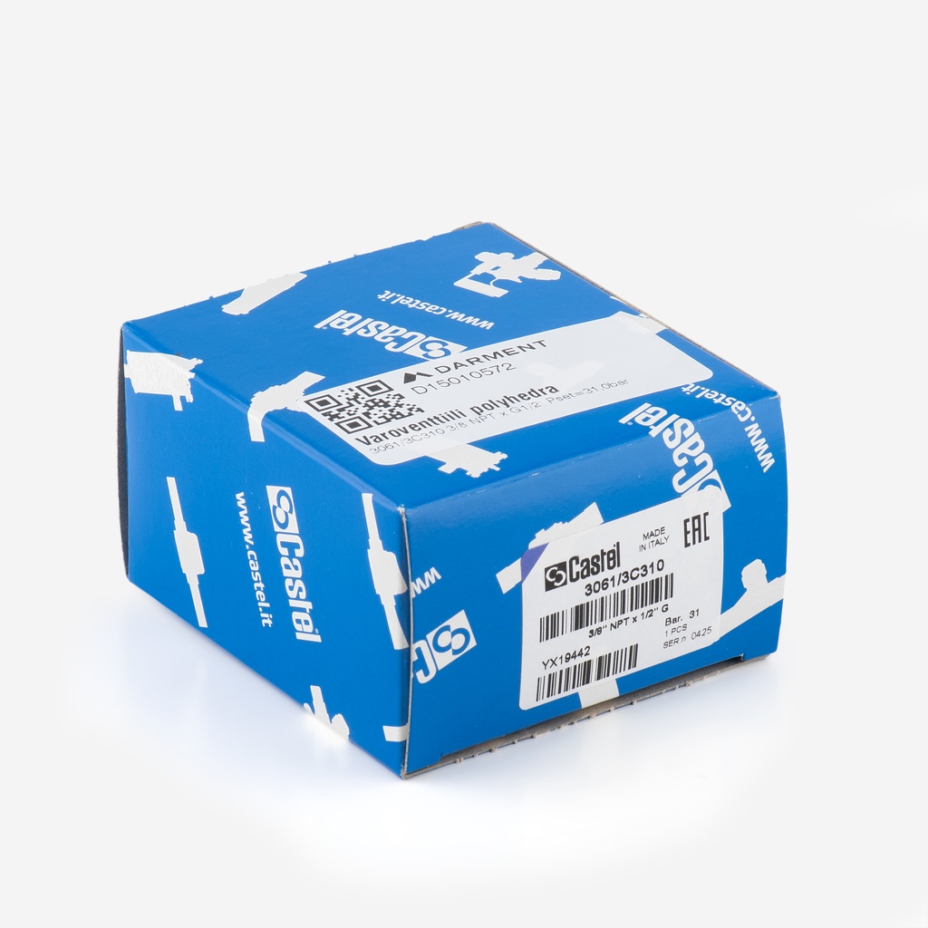 Safety Valve polyhedra 3061/3C310 3/8"NPT x G1/2" Pset=31,0bar