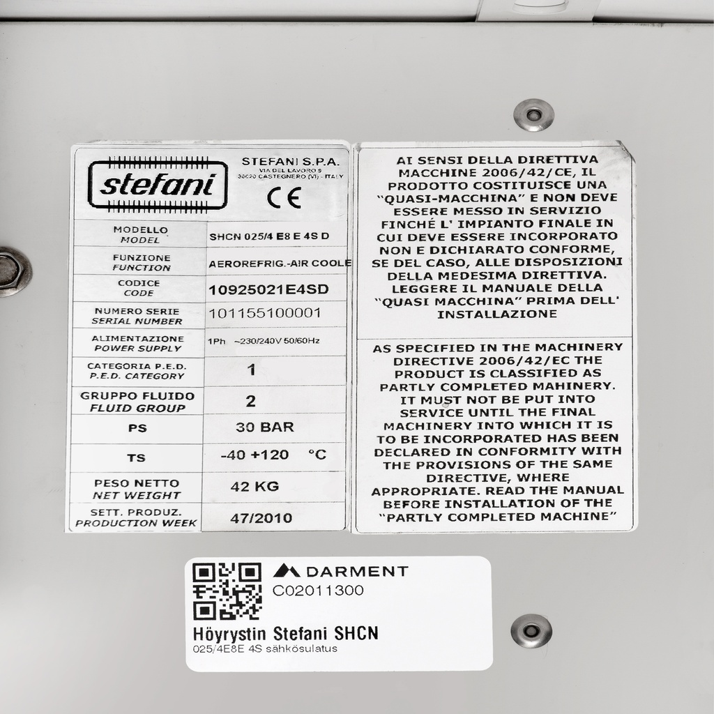 Evaporator Stefani SHCN 025/4 E8E with electric defrost