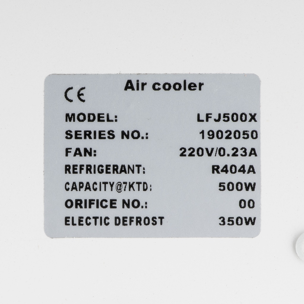 Evaporator Coolent LFJ500X 0,60kW -8°C/dt8 R404A 6mm electric defrost