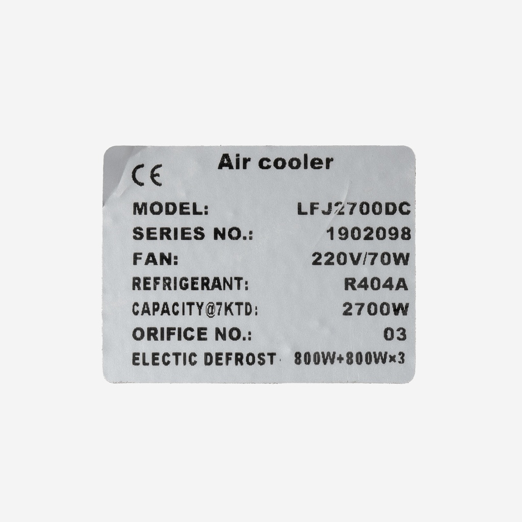Evaporator Coolent LFJ2700DC EVD 2,65kW -25°C/dt7 R404A 8mm electric defrost