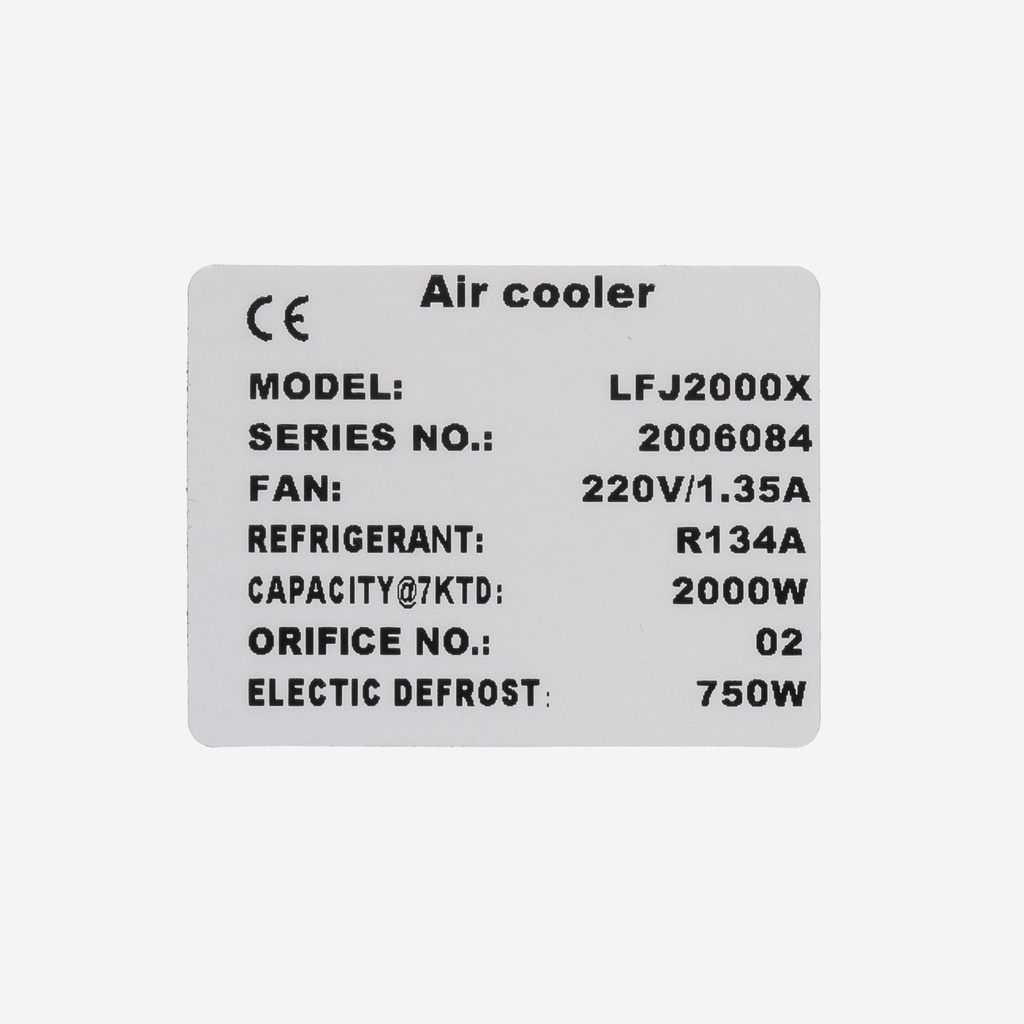 Evaporator Coolent LFJ2000X 1,95kW -8°C/dt8 R134a F/F/F 6mm electric defrost