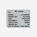 Evaporator Coolent LFJ3600DC EVD 3,50kW -25°C/dt7 R404A 8mm electric defrost