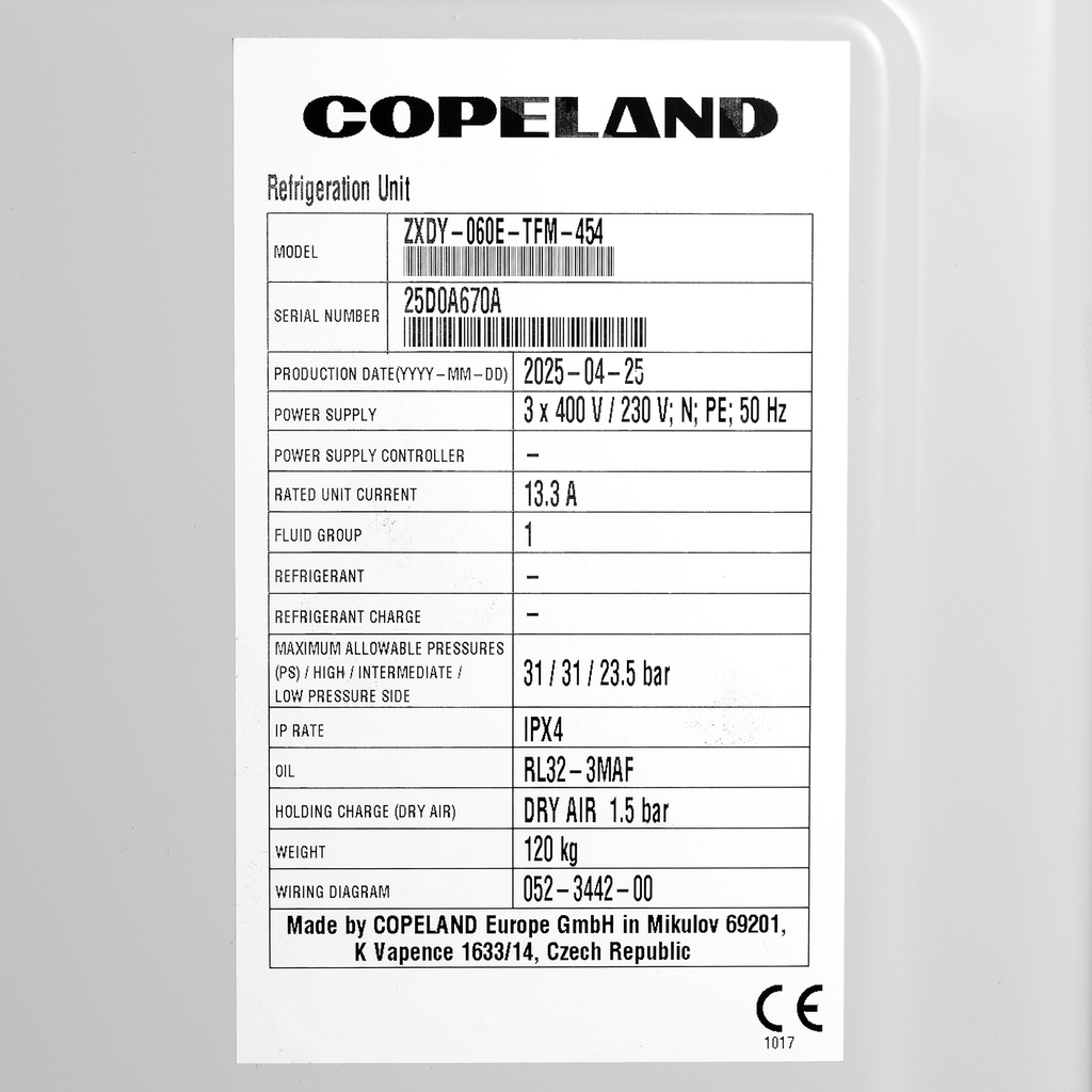 Condensing unit Copeland ZXDY-060E-TFM-454 3274911 digital scroll
