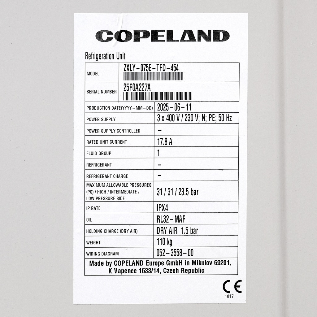 Condensing unit Copeland ZXLY-075E-TFD-454 3274988