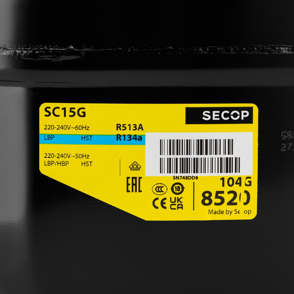 Compressor SC15G 195B0053 15,28cm³ R134A LBP/HBP 230V 