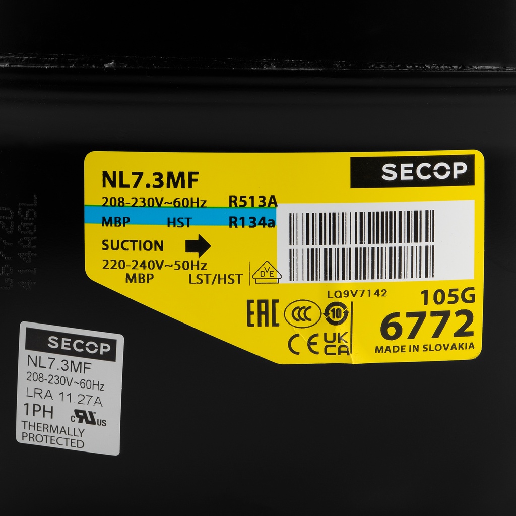 Compressor NL7.3MF 105G6772 7,27cm³ R134A 230V