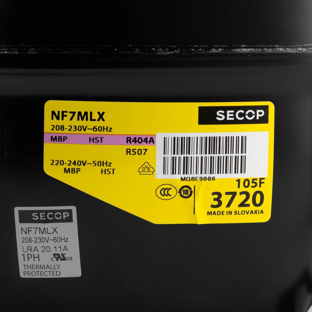 Compressor NF7MLX 105F3720 7,27cm³ R404A MBP 230V