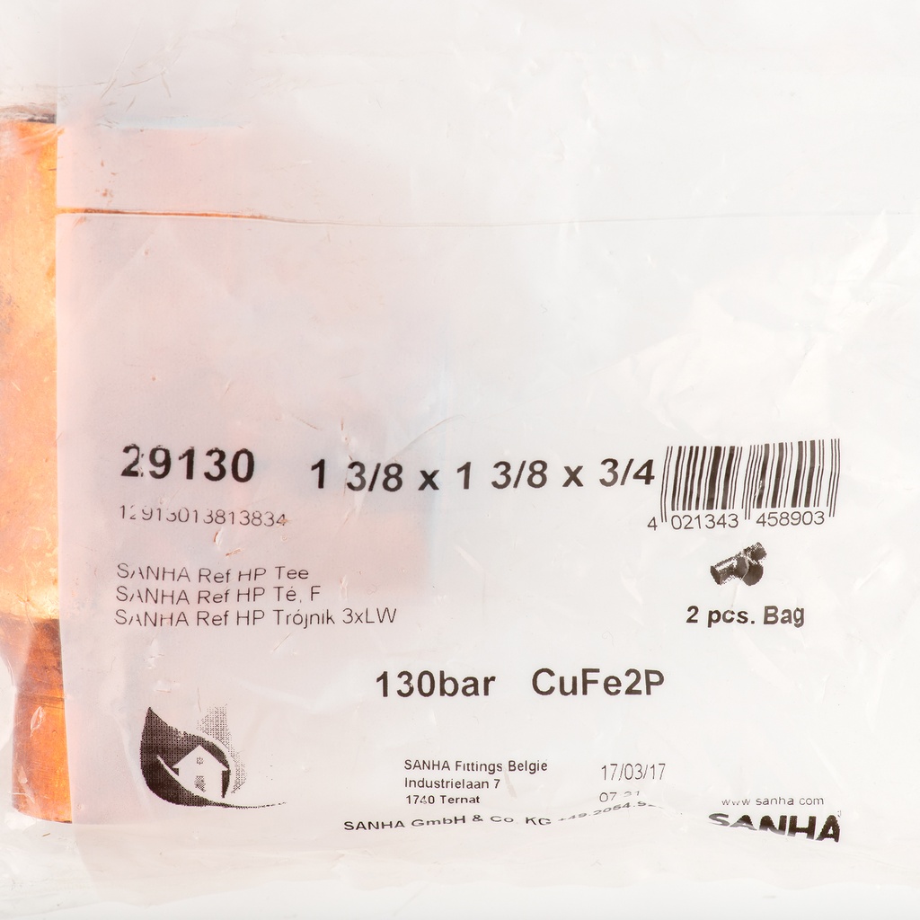 Ref hp tee 1 3/8"x1 3/8"x3/4"    12913013813834, 9149721