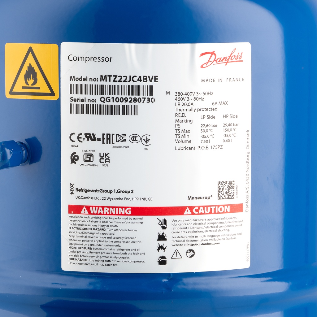 Compressor MTZ22-4V (MTZ22JC4BVE) 38,12cm³ 400V