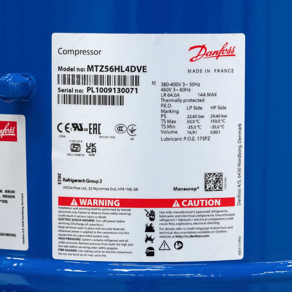 Compressor MTZ56-4V (MTZ56HL4DVE) 96,13cm³ 400V