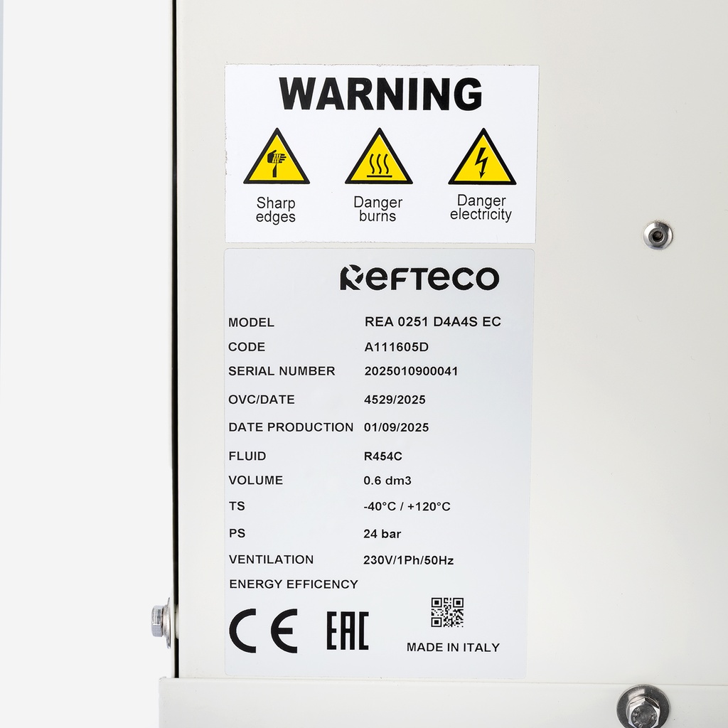 Evaporator Refteco REA 0251 D4A4S EC 0,9kW Dt8K, R454C