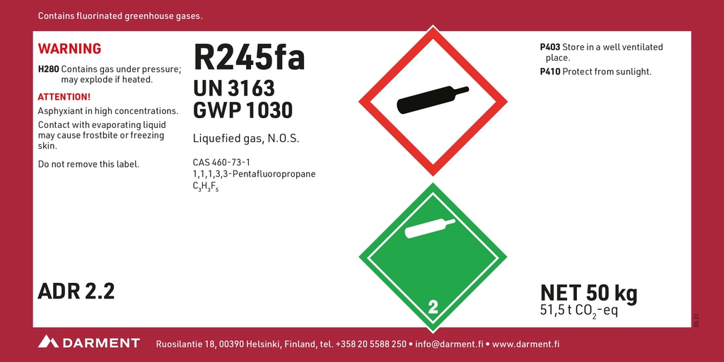 Refrigerant R245FA