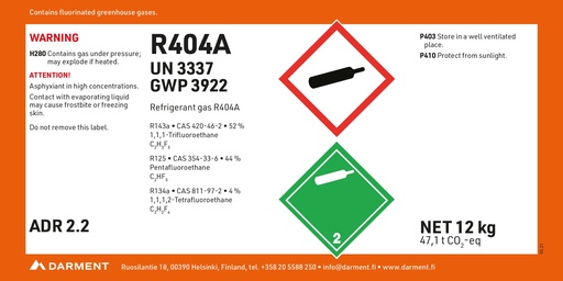 Refrigerant R404A