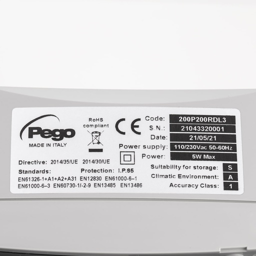 [E05041017] Pego HACCP-keskus (ei säädin) PLUS EXPERT DL3 DATALOGGER