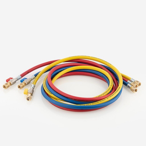 [J02031039] Charing hose set 3x1,8m 1/4" - 1/4" with service valve  