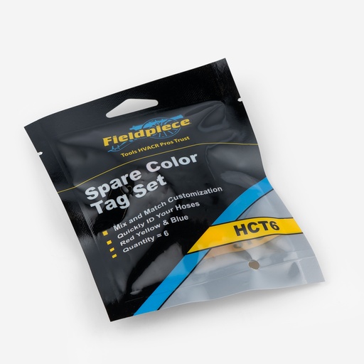 [J02061008] Fieldpiece hose color tags HCT6  2 red, 2 yellow, 2 blue