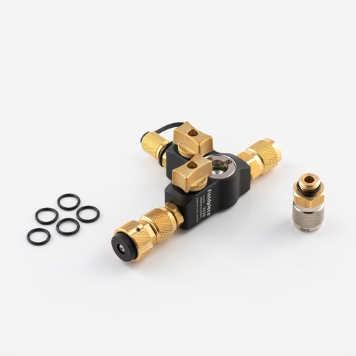 [J03020005] Neulaventtiilin vaihtotyökalu Fieldpiece VC2GE (1/4" & 5/16") + nestelasi + double valve