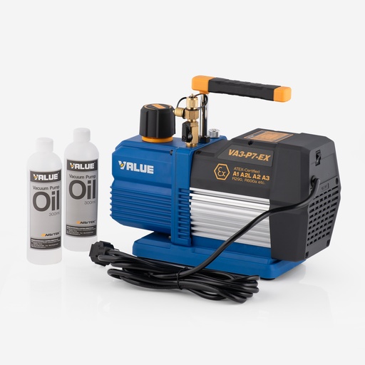 [J01010007] Tyhjiöpumppu Value VA3-P7-EX (R290/R600) 15 Mikronia (A1,A2L,A2,A3)